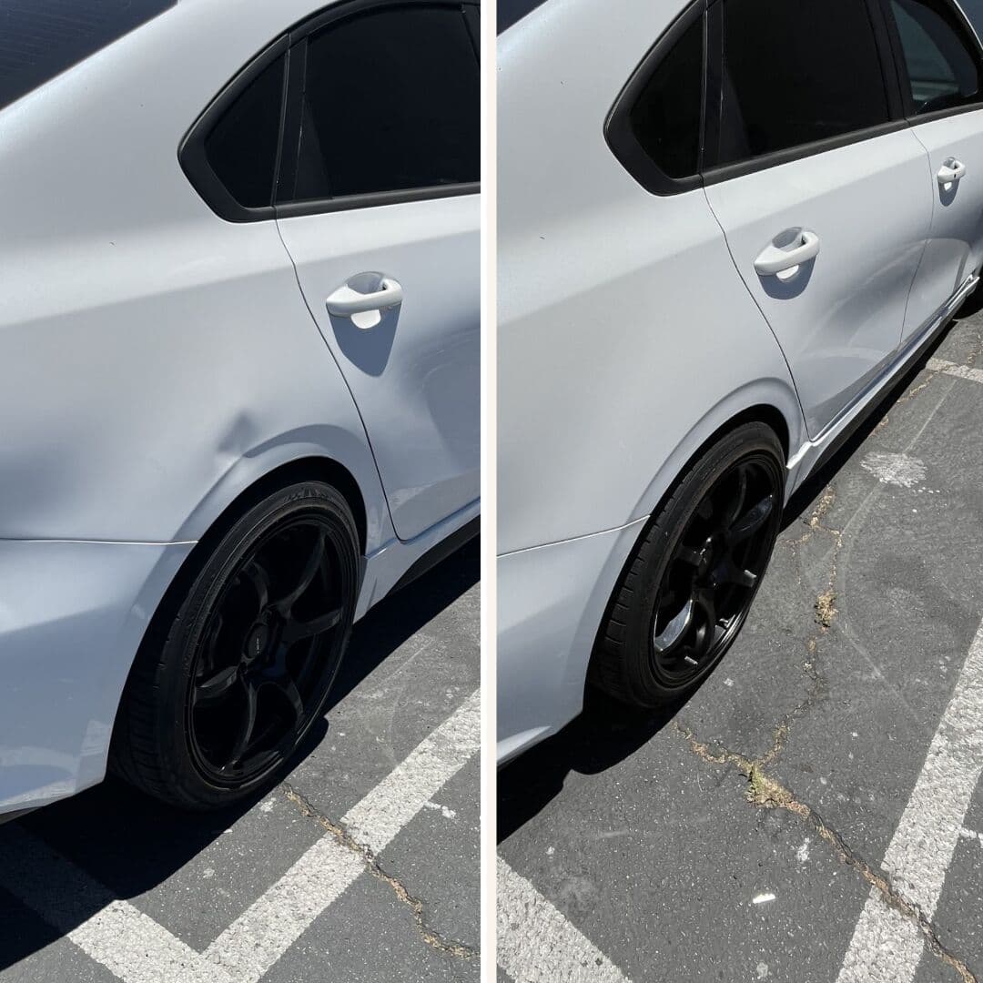 Paintless Dent Removal before and after